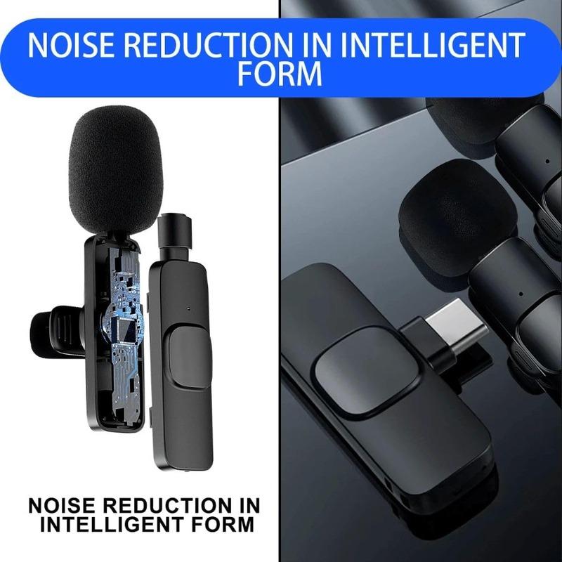 Wireless Microphones for Android Iphone Type C IOS Mini Microphone Lavalier Lapel Mic with Clip for Video Recording Mini Mic
