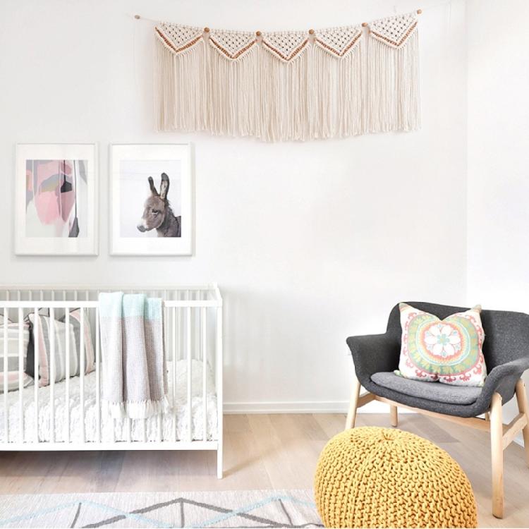 Macrame Wall Hanging Tapestry Hand-Woven Curtain for Home Bedroom Decoration