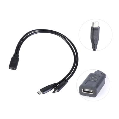 Splitterkabel Typ C auf Dual Typ C. Stromkabel Typ C. Nylongeflochten. Laden Sie mehrere Typ C-Geräte von einer USB-Quelle auf.