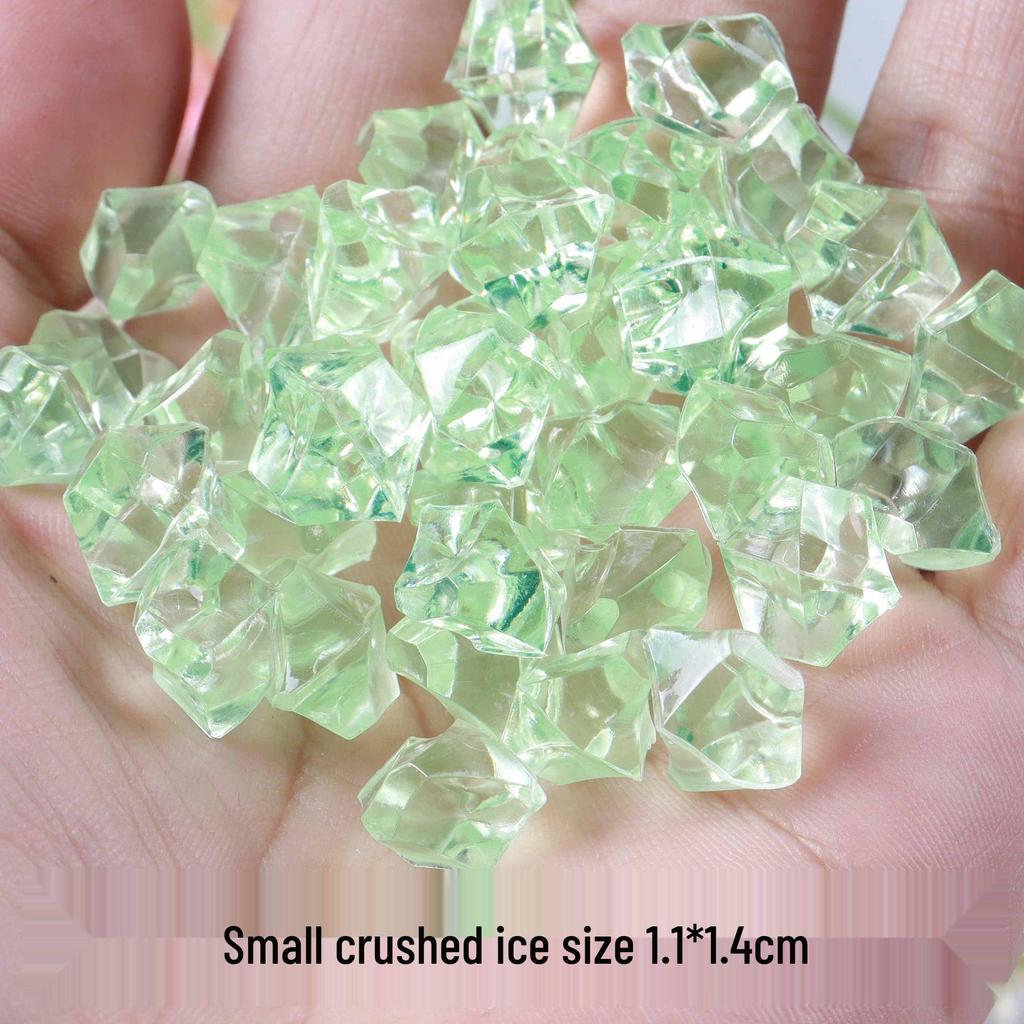 Trendy Simulation Transparent Colored Ice Cube Phone Case Keychain with Crushed Ice DIY Micro Landscape Decor