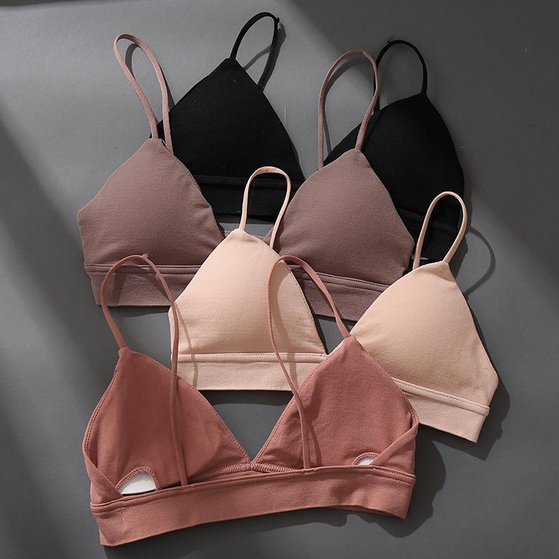 

Женщины Wirefree Tank Интимные Сексуальный Кроп Топ Нижнее белье Бесшовный Push Up Brassiere Мягкая женская без спины Camisole