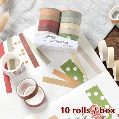 10 Rollen Süße Farbe und Papier Washi Tape Set DIY Handkonto Teil Sekante Dekorative Aufkleber Tagebuch Notiz Niedliche Schreibwaren