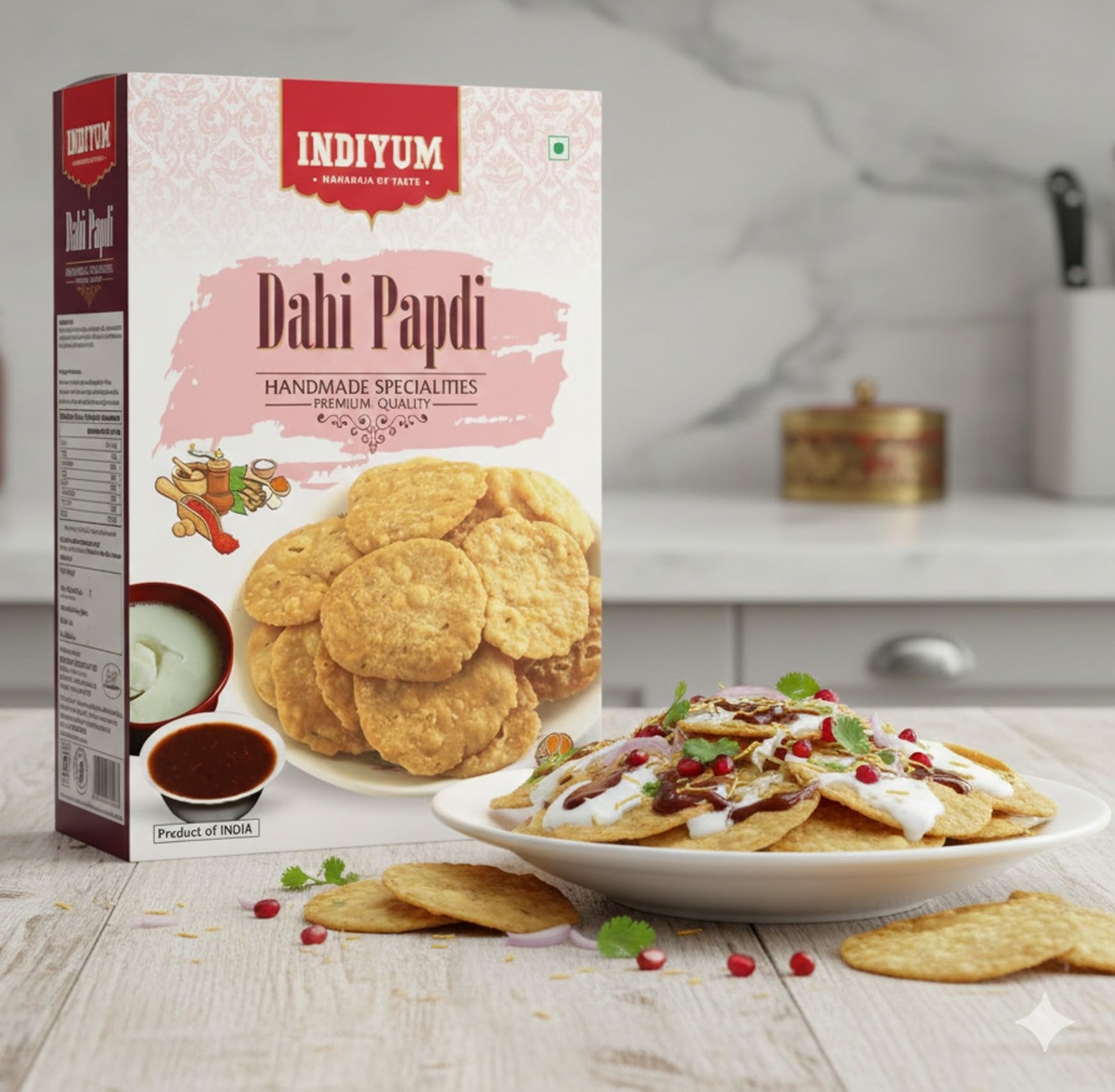 Indiyum Maida Namkeen Snacks Dahi Pappdi 250g