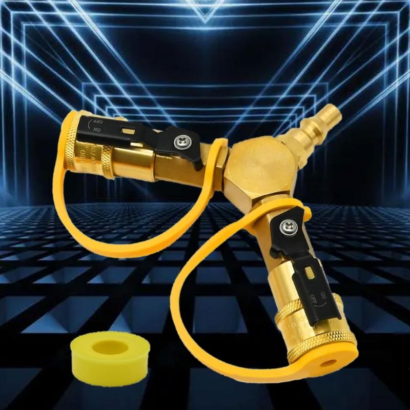 Metal Propanes Y Splitters Quick Disconnects Fittings High Pressure Gas Adapter For Barbecue Stove Secures Seal