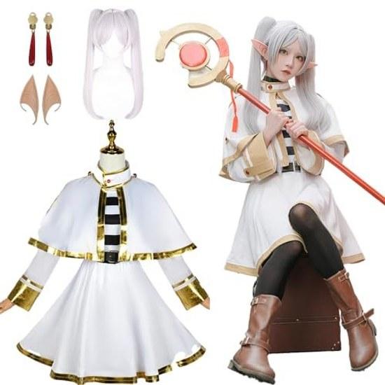 Agtop Freiren Cosplay Costume Wig Set Halloween Outfit Parallel Import