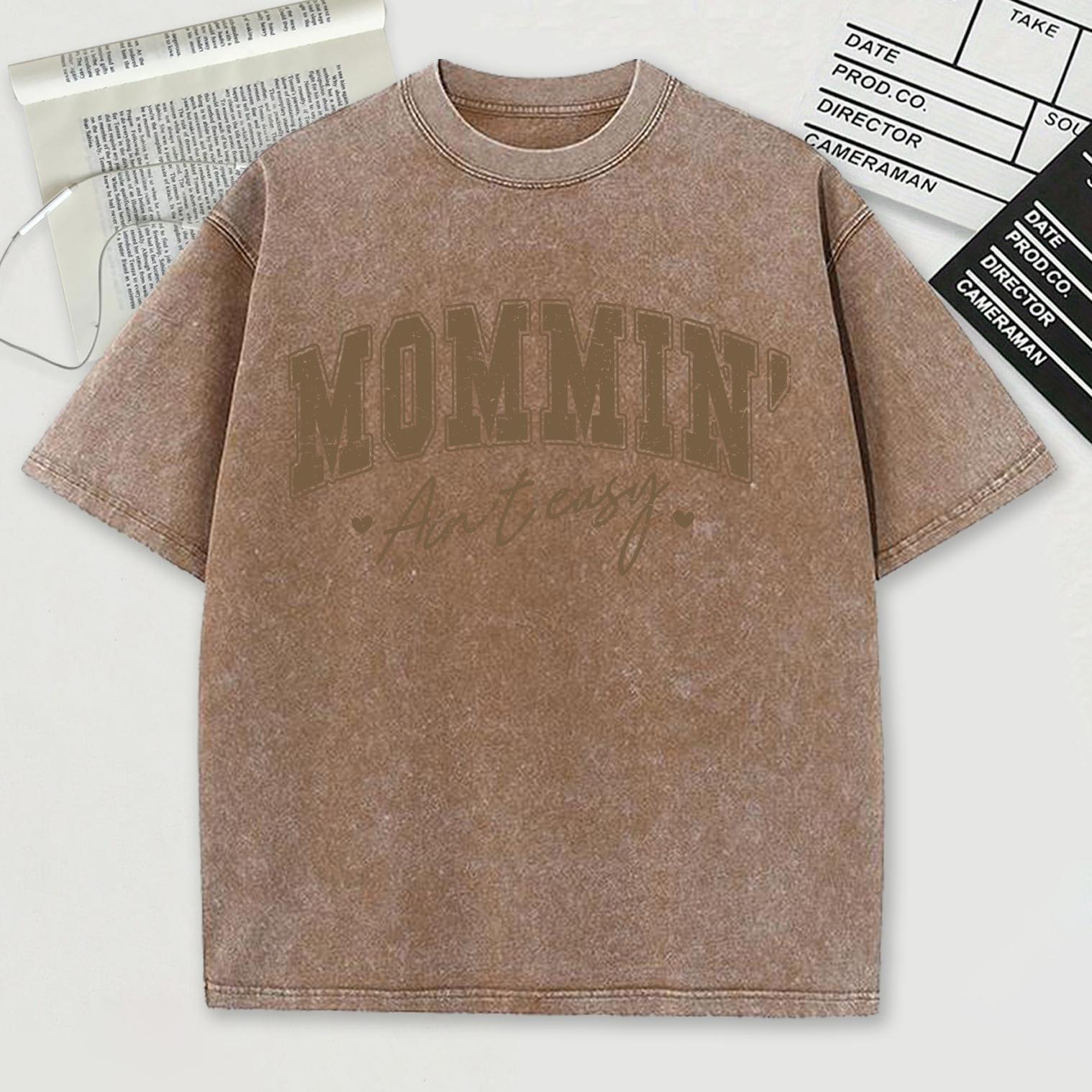 

Мамство нелегко Принт Выстиранные Мужские Футболки Летняя Свободная Повседневная Футболка с Круглым Вырезом Одежда Хлопок Трендовые Унисекс Топы 3XL