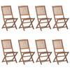 VidaXL Lot de 8 Chaises Pliables de Jardin avec Coussins, Sièges de Terrasse, Chaises de Salle à Manger, Meubles de Patio 3075038