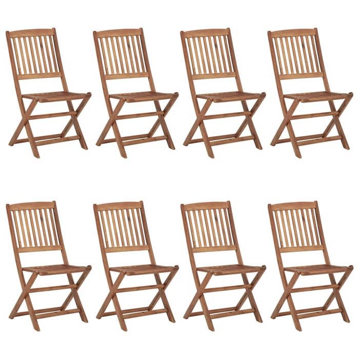VidaXL Lot de 8 Chaises Pliables de Jardin avec Coussins, Sièges de Terrasse, Chaises de Salle à Manger, Meubles de Patio 3075038