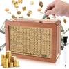 Wooden Money Box with Counter Marker Pen Target Number Sticker Vintage Piggy