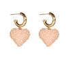 Full Diamond Crystal Love Pendant Earrings Pink Love Earrings Sweet And Gentle Ear Hanging Light Luxury Fashion Earrings