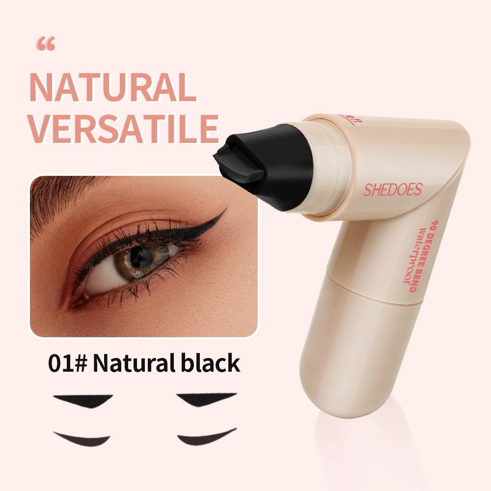 Dwustronny obrotowy stempel do eyelinera - Jeden stempel tworzy idealny wodoodporny, odporny na rozmazywanie i pot eyeliner do symetrycznej aplikacji beige