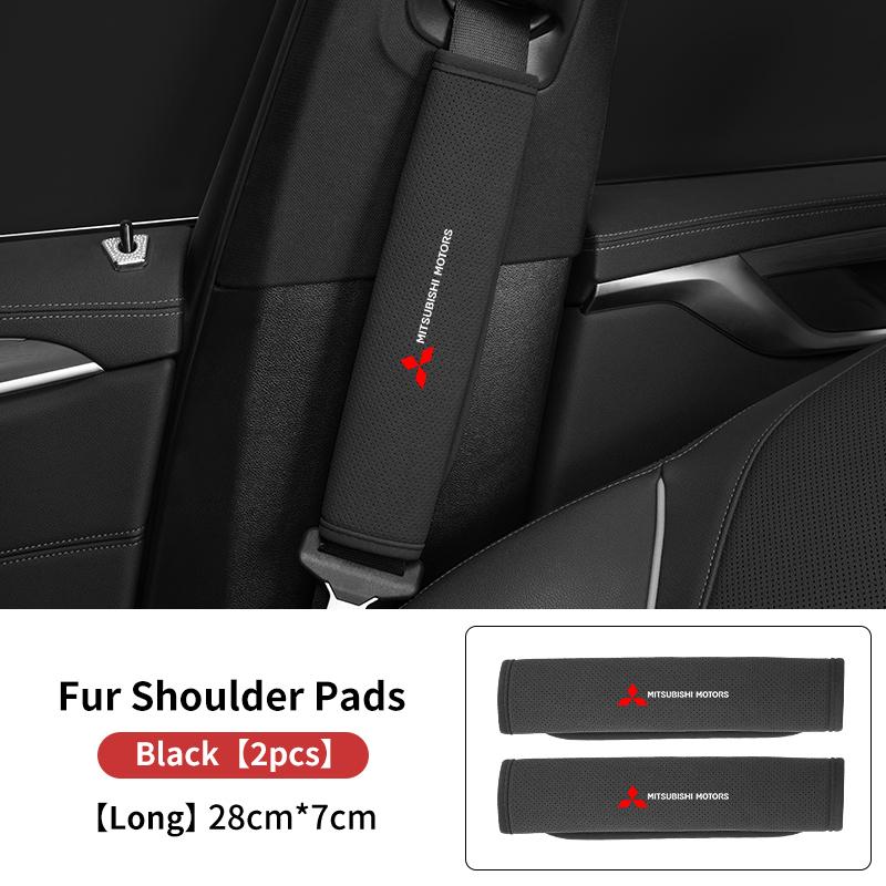 For Mitsubishi Breathable Car Logo Seat Belt Shoulder Cover Strap Padding Protection Mat Outlander Lancer Eclipse Mirage Xpander