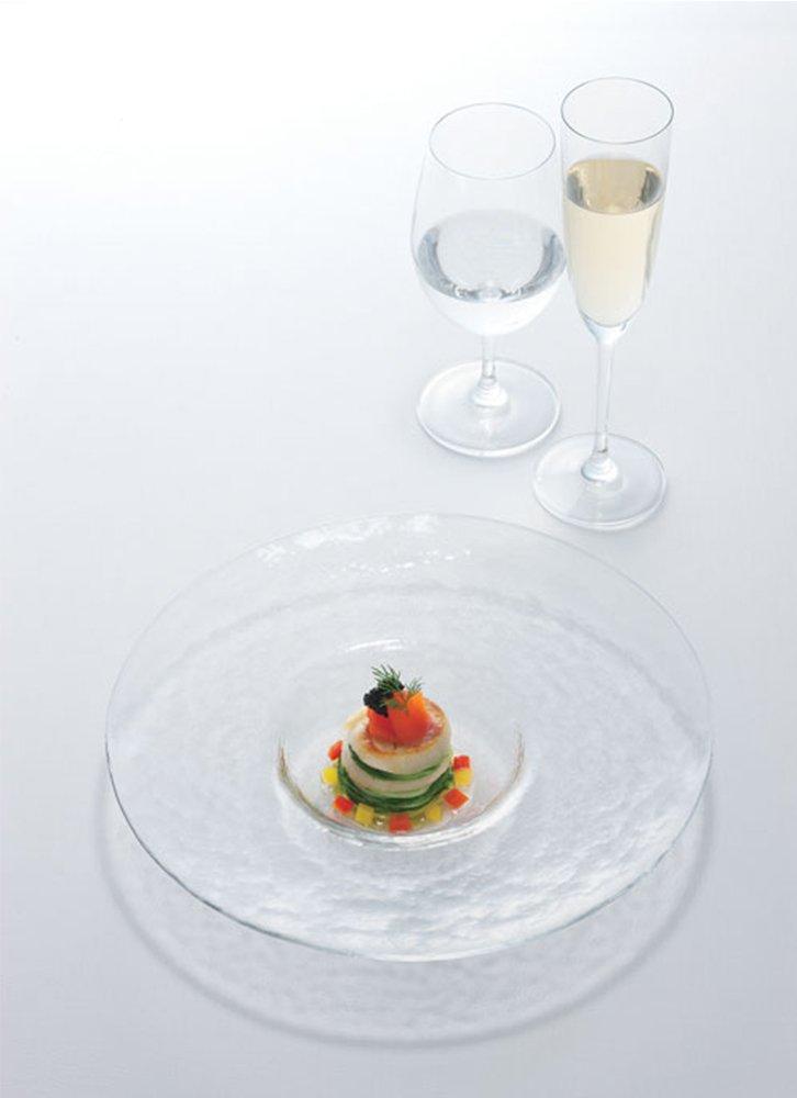 Toyo Sasaki Glass Orbit Rimmed Bowl Plates, 250mm, Set of 3, Made In Japan, Large Round Plates, Glass Dishes, Tableware, Item 46162