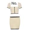 European and American Women's Clothing Meshki Spring/Summer New Arrival Short Sleeve Knitting Cardigan Lapel Work Clothing Sexy Bodycon Dress Women