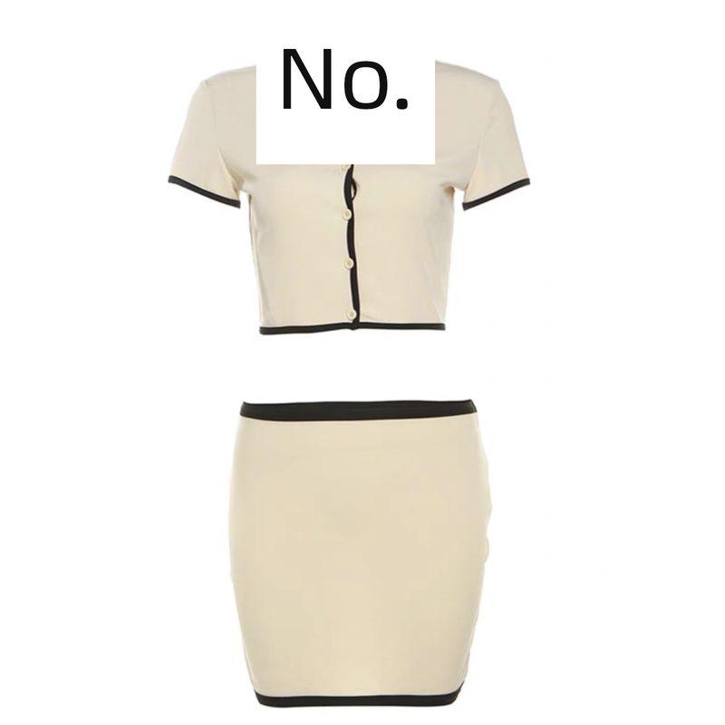 European and American Women's Clothing Meshki Spring/Summer New Arrival Short Sleeve Knitting Cardigan Lapel Work Clothing Sexy Bodycon Dress Women