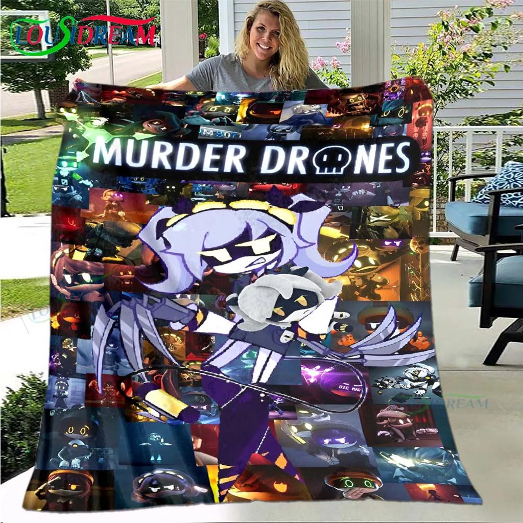Hot Cartoon Murder Drone Flannel Adult and Children Blanket Sofa Bed Decoration Blanket Portable Blanket Bath Towel Gift