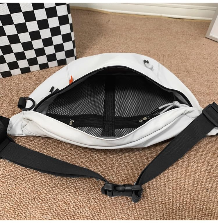 Petit-Germe Körpertasche, Ein-Schulter-Tasche, Crossbody-Tasche, Großes Fassungsvermögen, Wasserdicht, Outdoor, Weiß