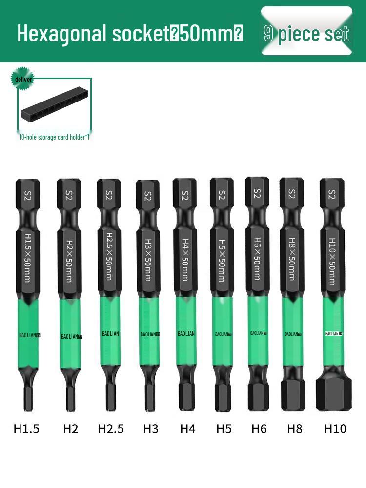 Magnetischer Sechskant-Bit S2-Schaft für Elektro-Schlagschrauber & Druckluftschrauberbohrer Set
