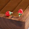 Korean Style Cute Strawberry Drip Oil Stud Earrings for Women