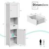 Tall Bathroom Storage Cabinet, 64”H Narrow Storage Unit for Small Spaces, Freestanding Modern Cabinet with Adjustable Shelves