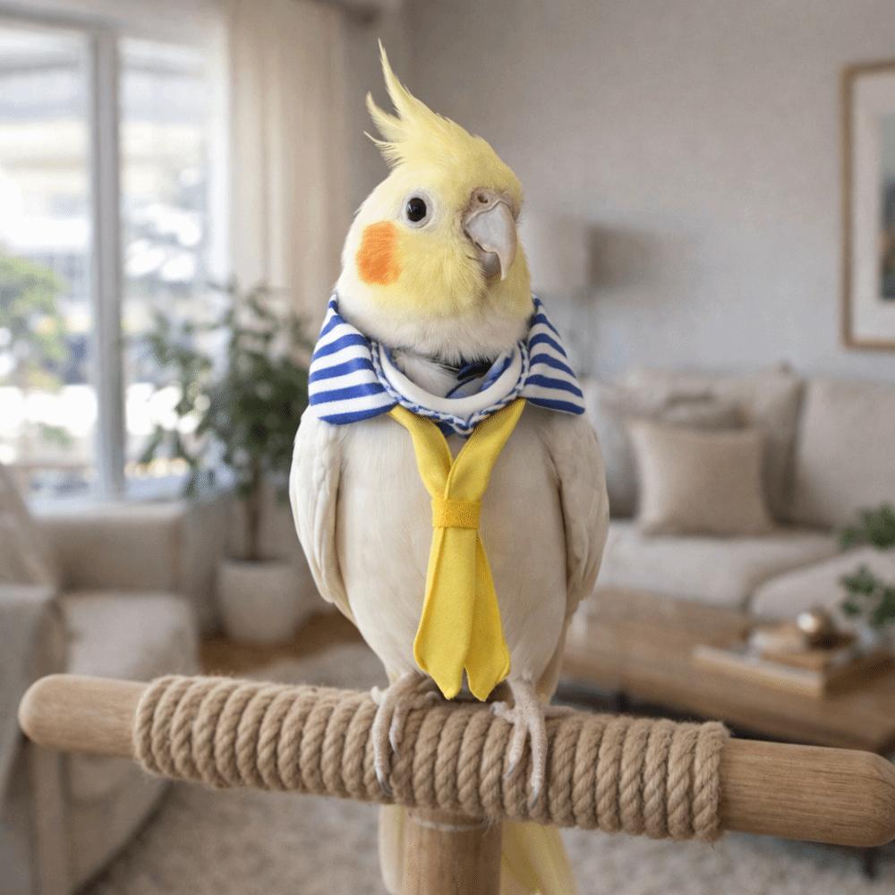 Adjustable Parrot Necktie Striped Pet Bird Tie Cute Parrot Collar  Dress-up Accessory