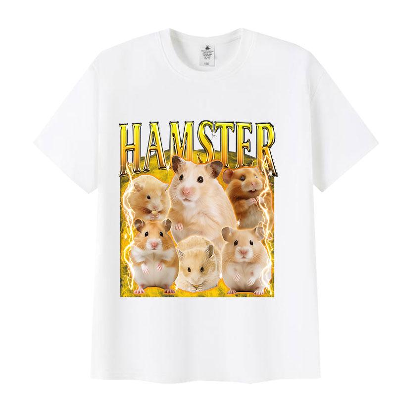 Funny Hamster Meme Graphic T Shirt Unisex Women Vintage Harajuku Fashion Tshirts Casual High Quality Oversized Cotton Tshirt Tops