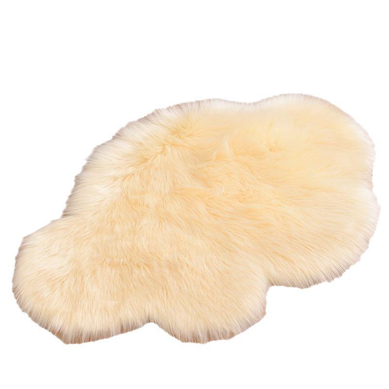 Faux Wool Cloud-Pattern Long Pile Rug for Living Room, Bedroom, and Bay Window