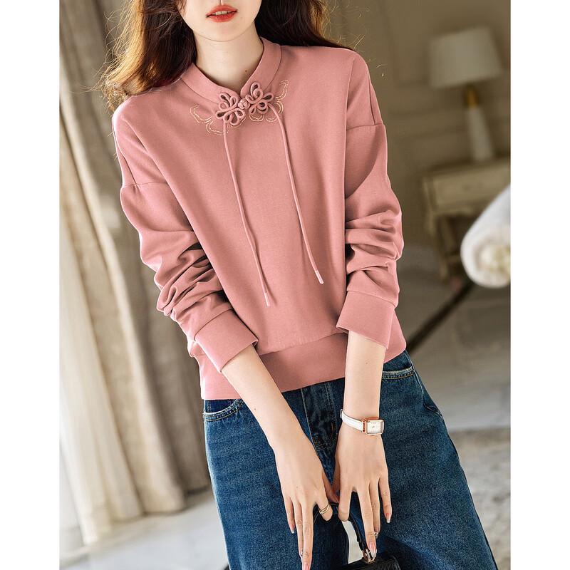 Demana Women's New Chinese Style Frog Button Sweatshirt