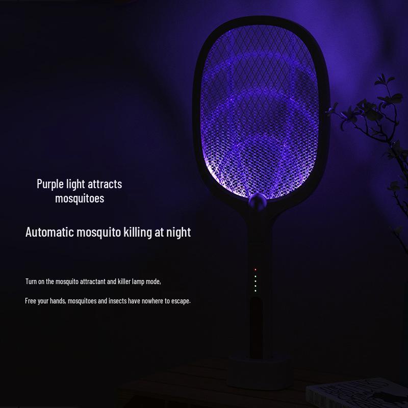 Rechargeable 2-in-1 Electric Mosquito and Fly Swatter with Lithium Battery and Automatic Charging