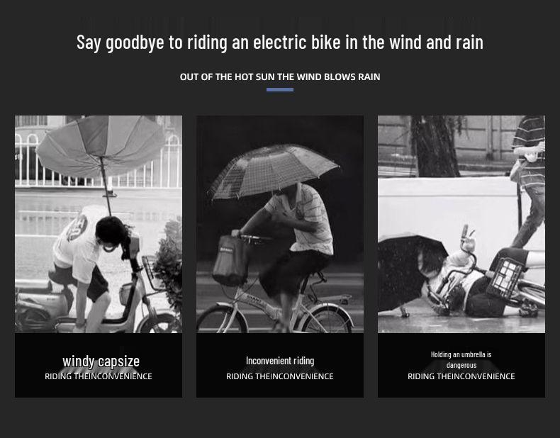 Reinforced E-bike & Scooter Enlarged Sunshade Umbrella
