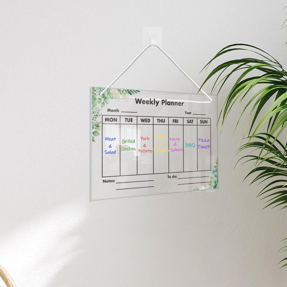 3D Acrylic Erasable Weekly Planner Board