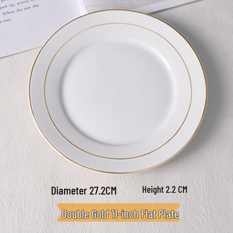 White Ceramic Round Flat Dinner Plate