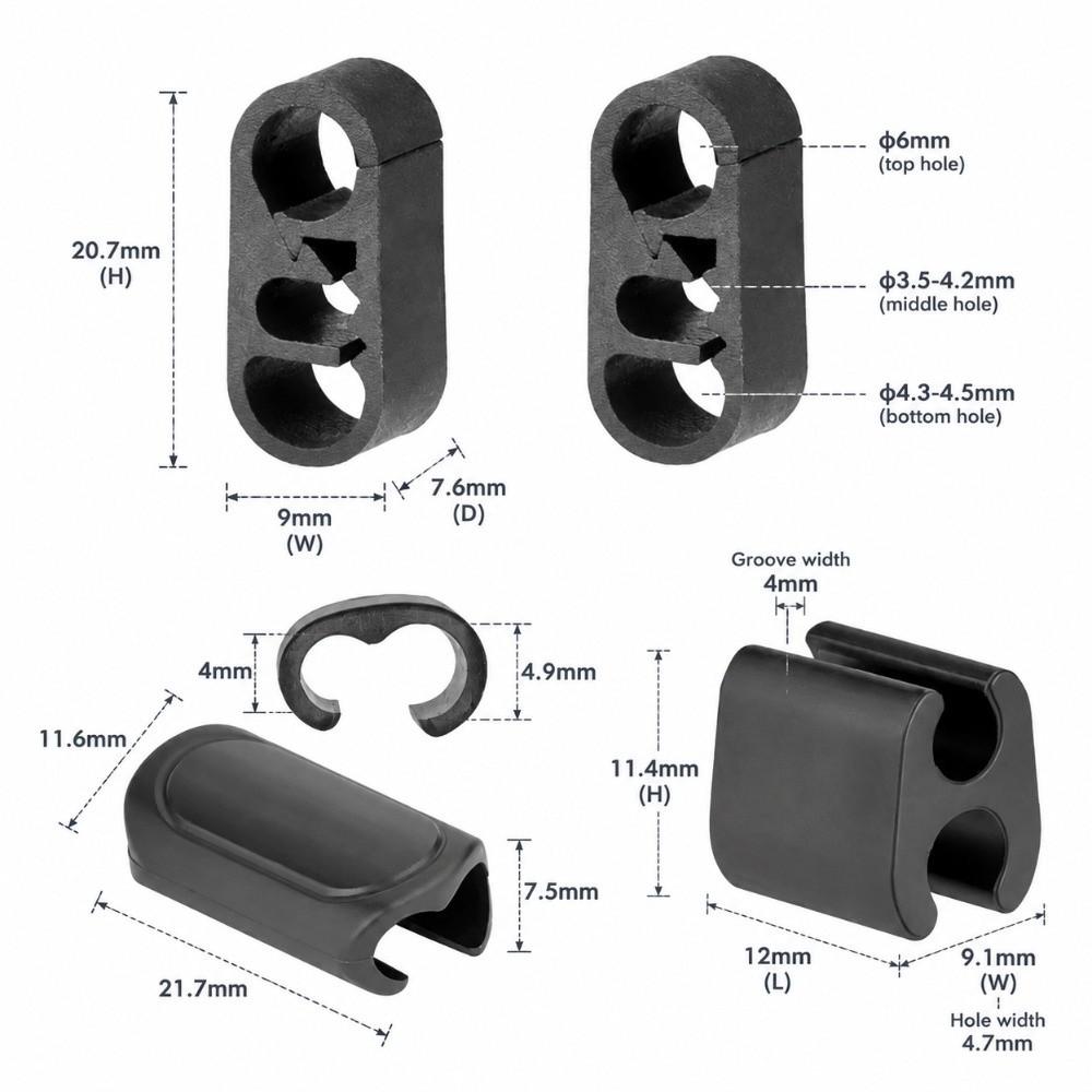 5Pcs Fixed Buckle Bicycle Cable Clips Replaceable Derailleur Cable Organizer  MTB Cycling Accessory