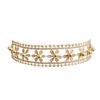 Korean Vintage Gold Lace Hollow Flower Beaded Choker Necklace For Women