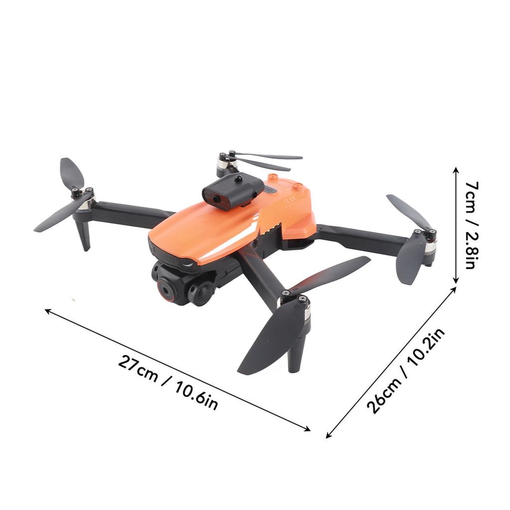 Brushless Motor Drone RC Drone with Double Camera Brushless Motor Drone Remote Controller with Screen Display Orange S9 RC Drone