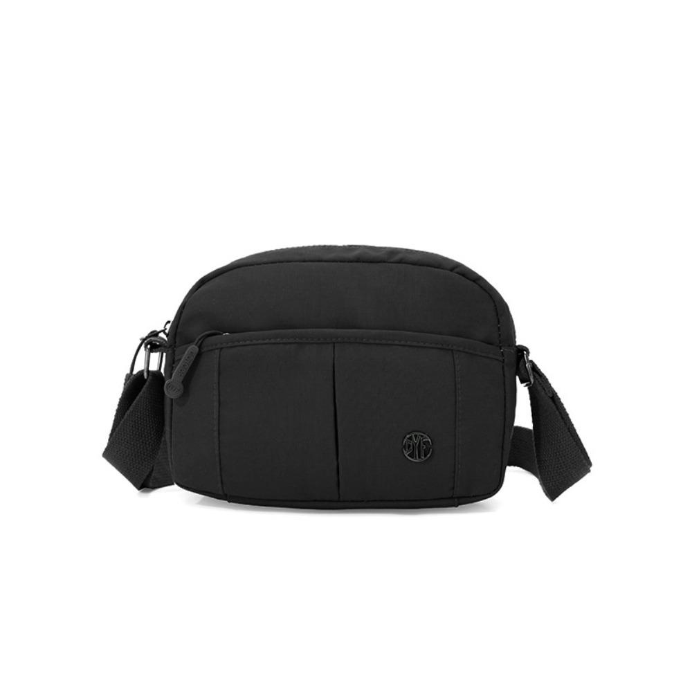 Casual Solid Color Travel Shoulder Bag Large Capacity Nylon Crossbody Bag Multi-pocket Lightweight Messenger Bag
