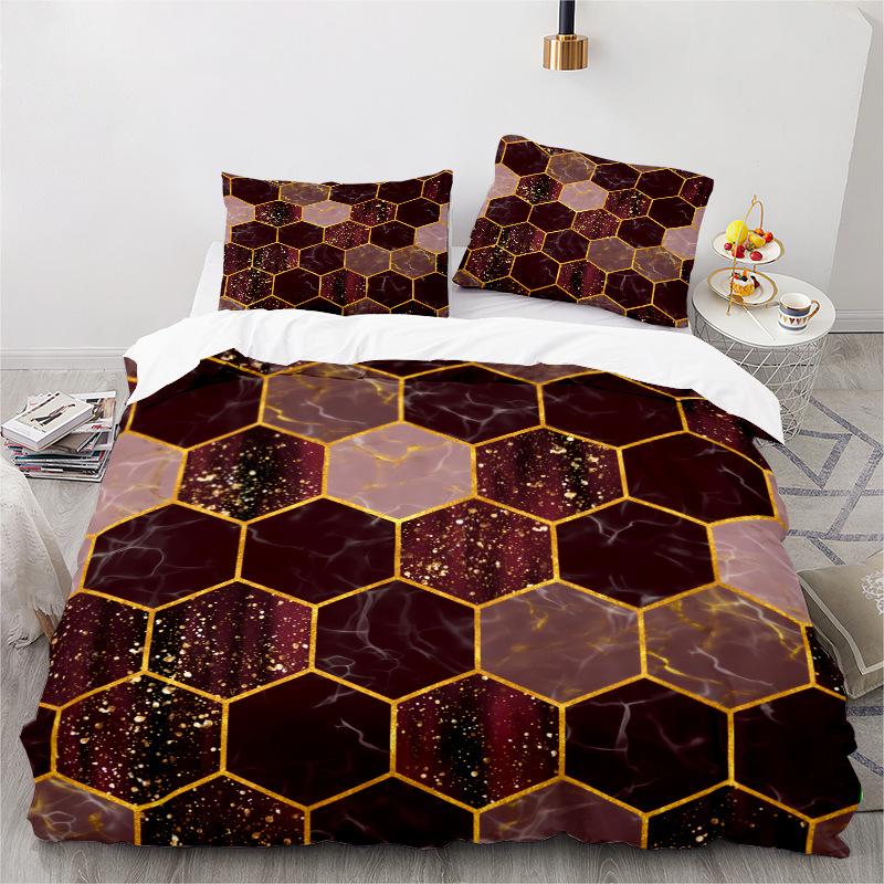 Graphics Series 3D Digital Printing Three-Piece Bedding Kit Bed Sheet Quilt Cover