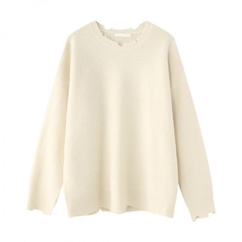 Men's Gray Wool Sweater - Trendy Destroyed Style, Cool & Loose Fit for Autumn/Winter, Douyin Inspired Cleanfit Knitwear.