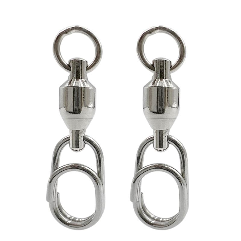 50Pcs Fishing Line Hook Connectors Round Bearing Swivels Fishing Snap Fishing Swivels Fishing Swivels with Locking Snap