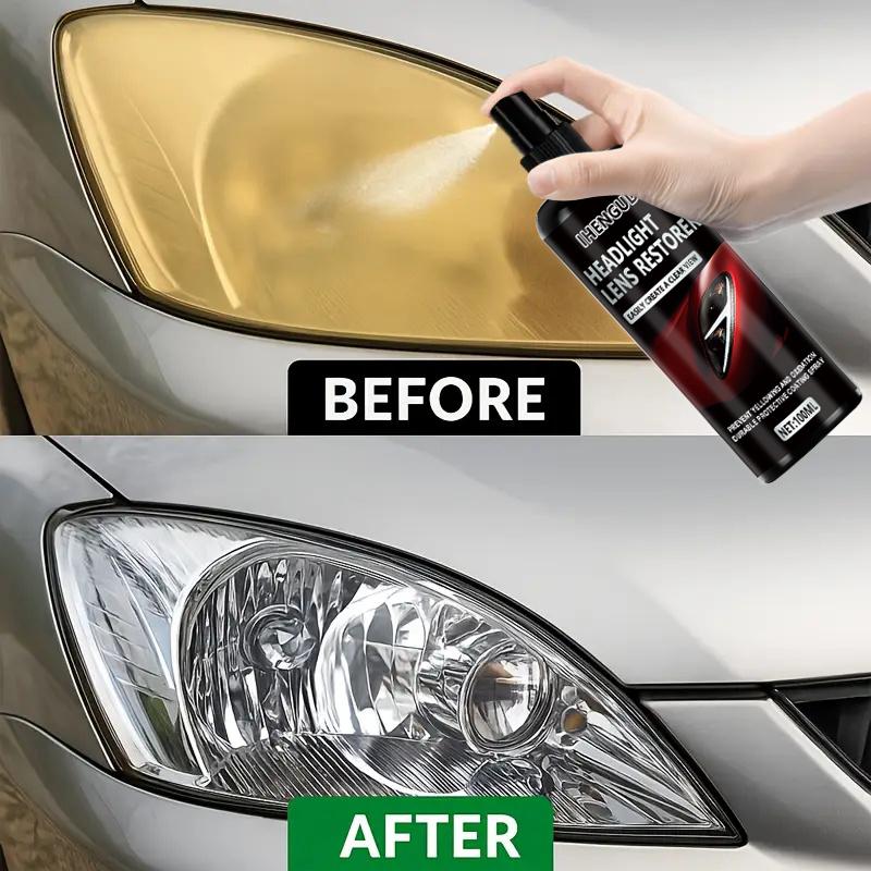 Car Headlight Repair Kit – Anti-Oxidation and Anti-Yellowing Polishing Spray | Pe Material, Easily Creates a Clear View, Long-