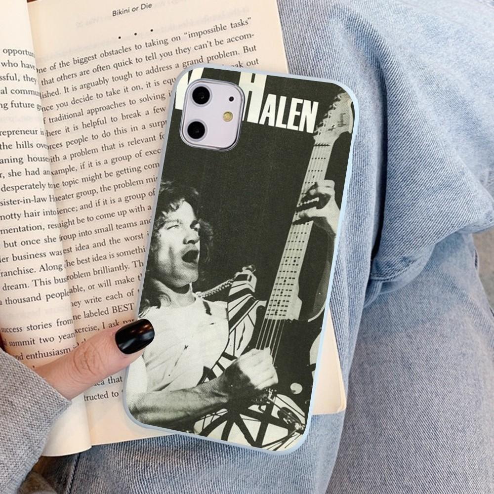 E-Eddie V-Van-Halen Music Guitar Phone Case For IPhone 14 11 12 13 Mini Pro Xs Max 8 7 6 6S Plus X XR Solid Candy Color Case