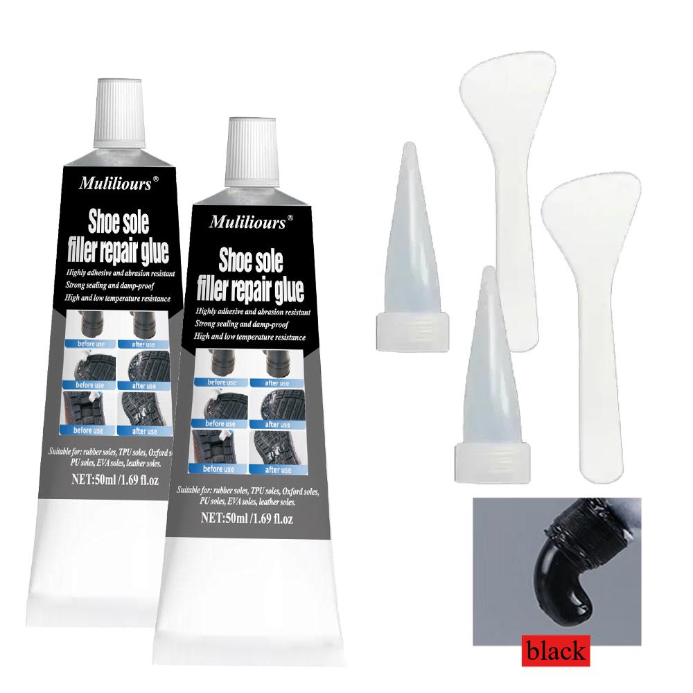2 Stück Schuhreparatur-Kleber-Kit Weiß Schwarz Sohle Wasserdicht Schnelltrocknend Füll-Reparaturkleber Abriebfester Dichtstoff Rissreparaturmittel