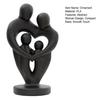 Abstract Woman Statue, Matte Black Resin Art Sculpture, Family of Four Hollow Love Shape Statue for Modern Minimalist Home Decor