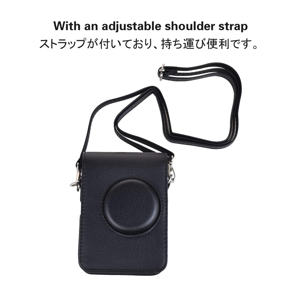 Kinokoo Instax Mini Evo Case, Instax Mini Evo Camera Case with Shoulder Strap, Waterproof and Dustproof Full Protection PU Leather
