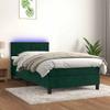 Vidaxl Letto Continentale Con Materasso E LED Verde Velluto 100X200Cm
