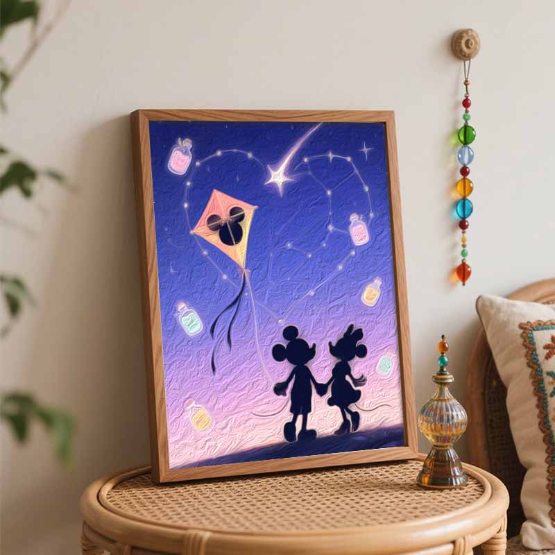 Disney Starry Sky Love Kite Digital Oil Painting Art Painting Handmade Diy Home Decorations
