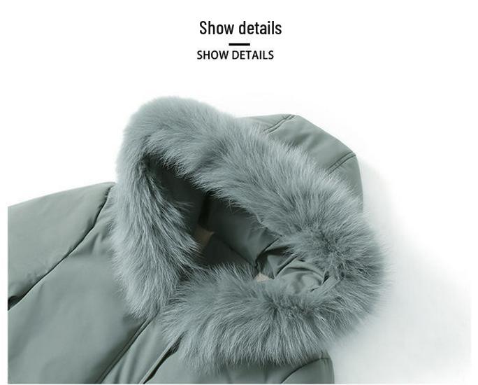 Mom's Mid-Length Autumn Winter Down Cotton Coat - New Style Plus Velvet for Middle-Aged & Elderly Women