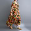 DIMANAF New 2026 Summer Women Plus Size Beach Long Dress Sundress Loose Casual Maxi Lady Floral Print Dress