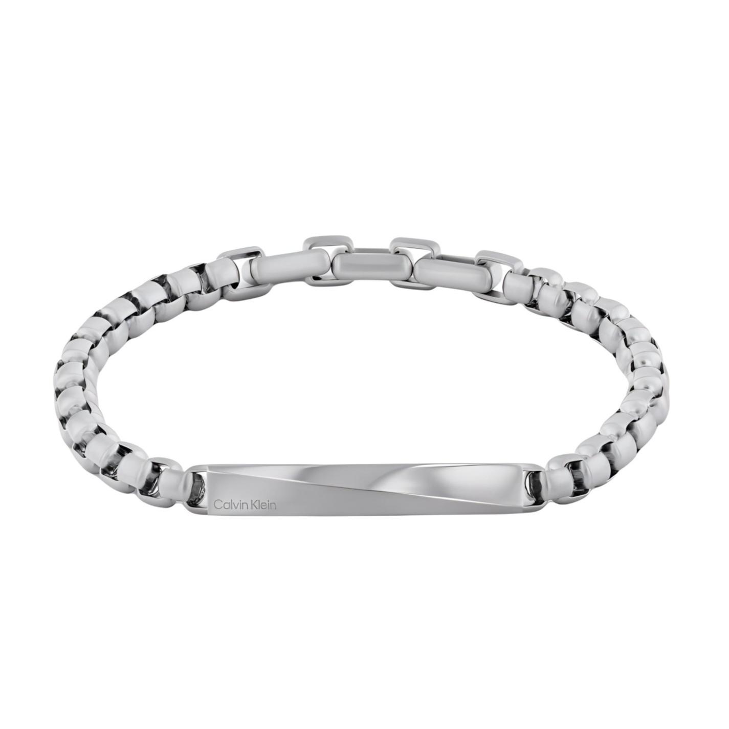 Calvin Klein Modern Metal Style Chain Titanium Steel Bracelet Men bracelet 35100056 F,Steel