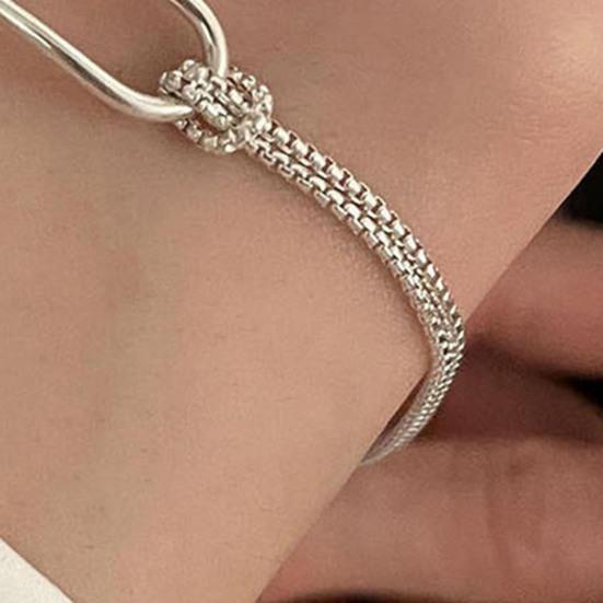 Knot Chain Bracelet Half Snake Chain Dainty Bracelet Love Knot Friendship Bracelet Gift